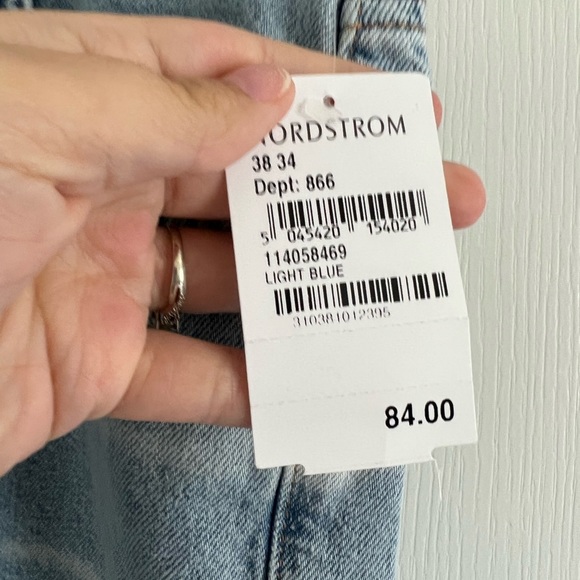 TopMan Wavy Bleach Straight Leg Jeans SZ 38X34 - Picture 3 of 5